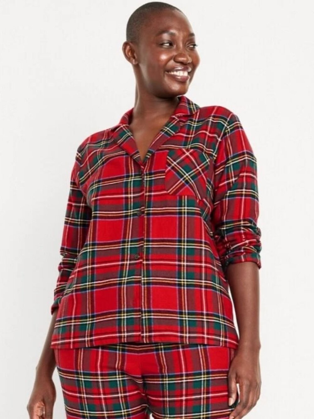 Old Navy Flannel Pajama Top Heartthrob Red Plaid Size 3X NWT